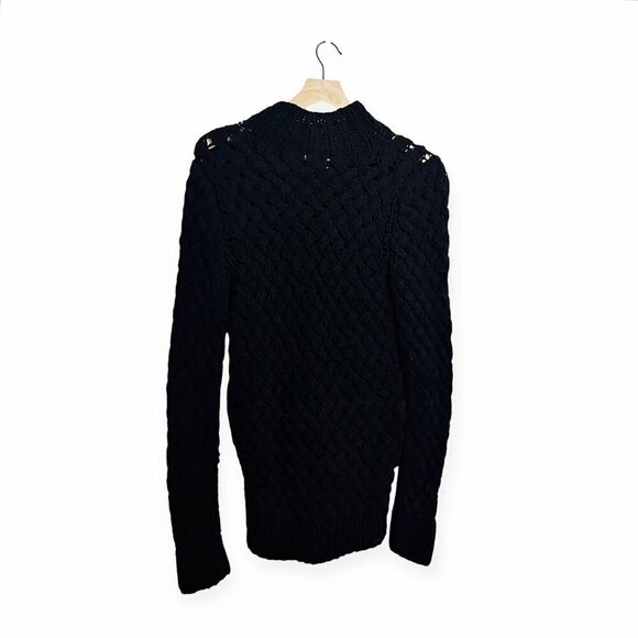 Prada Black Chunky Cardigan Jacket, Front‎ Zip, Size 46 italy - Picture 4 of 14